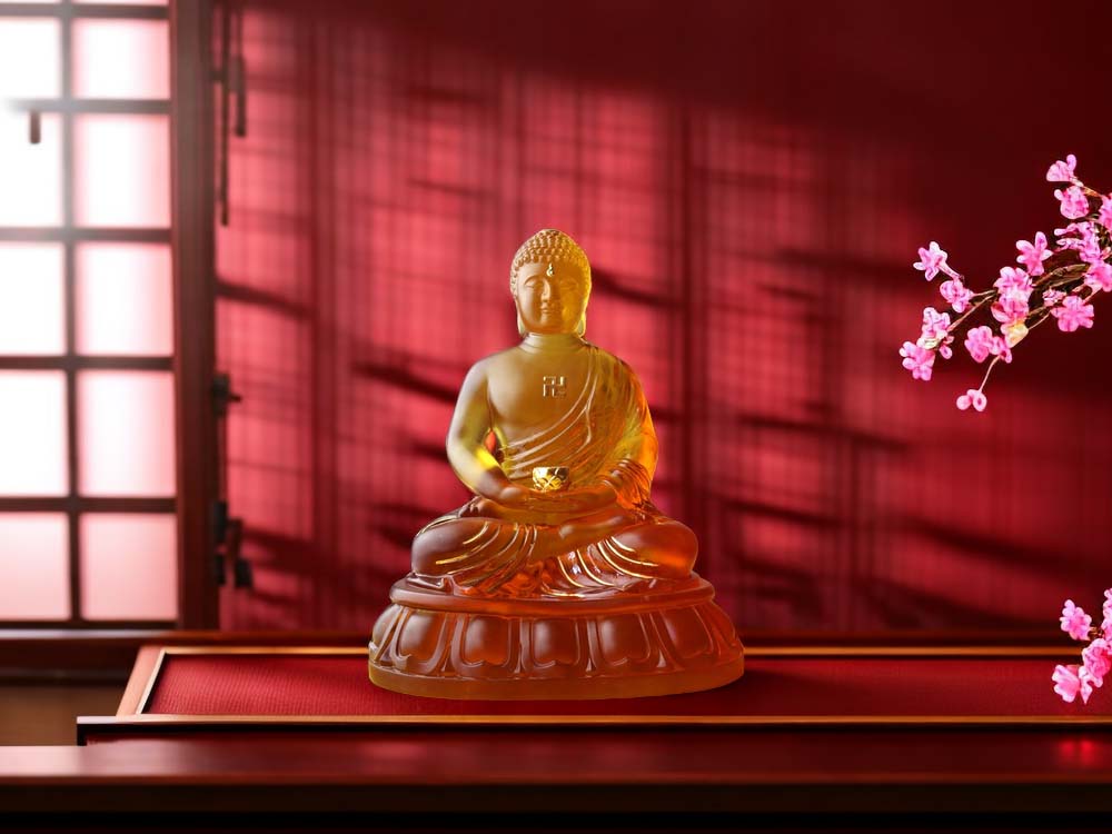 33CM鎏金琉璃阿密陀佛