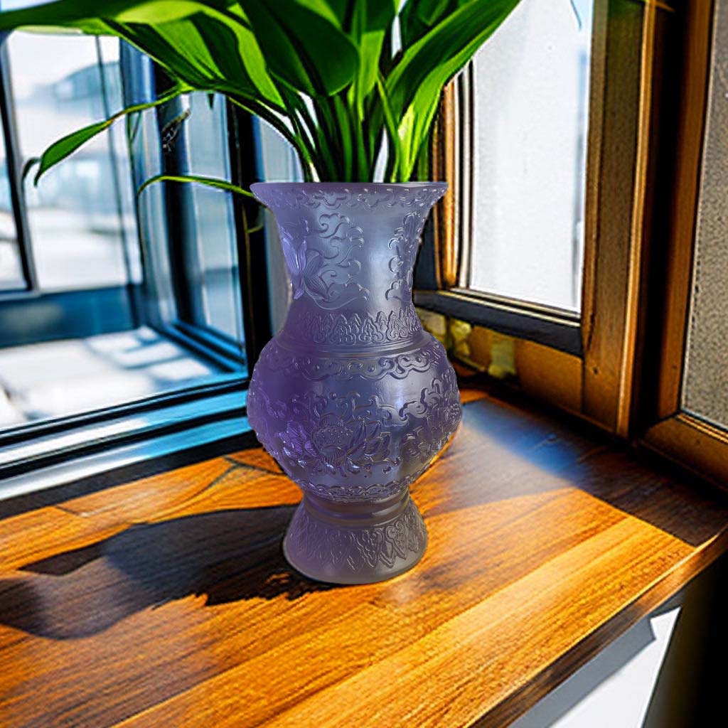 琉璃花瓶荷花浮雕